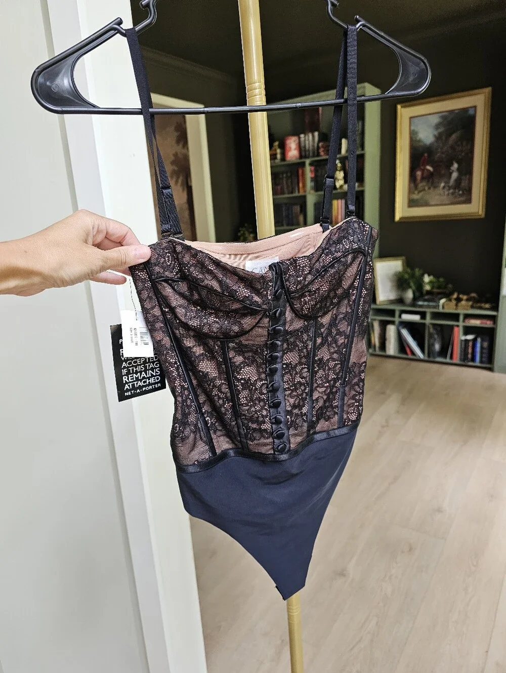 NWT - CAMI NYC x REVOLVE Bianca Silk Floral Lace Bustier Corset Bodysuit